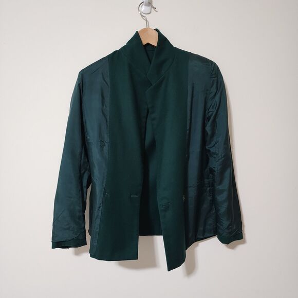 Vintage Charter Club Petites by Jane Justin Womens Wool Skirt Suit Green Size 4P - Picture 5 of 13